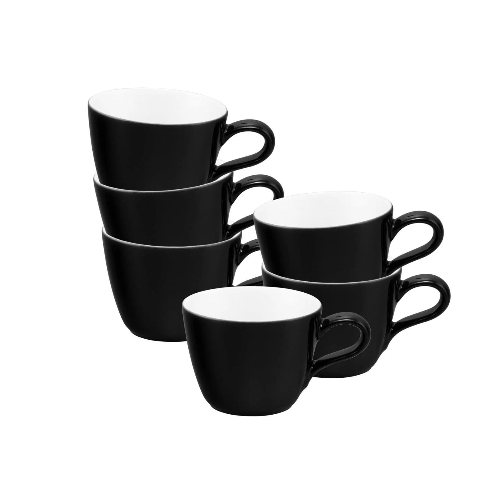 Seltmann Weiden Espressotassen 90 ml 6er Set Schwarz Porzellan