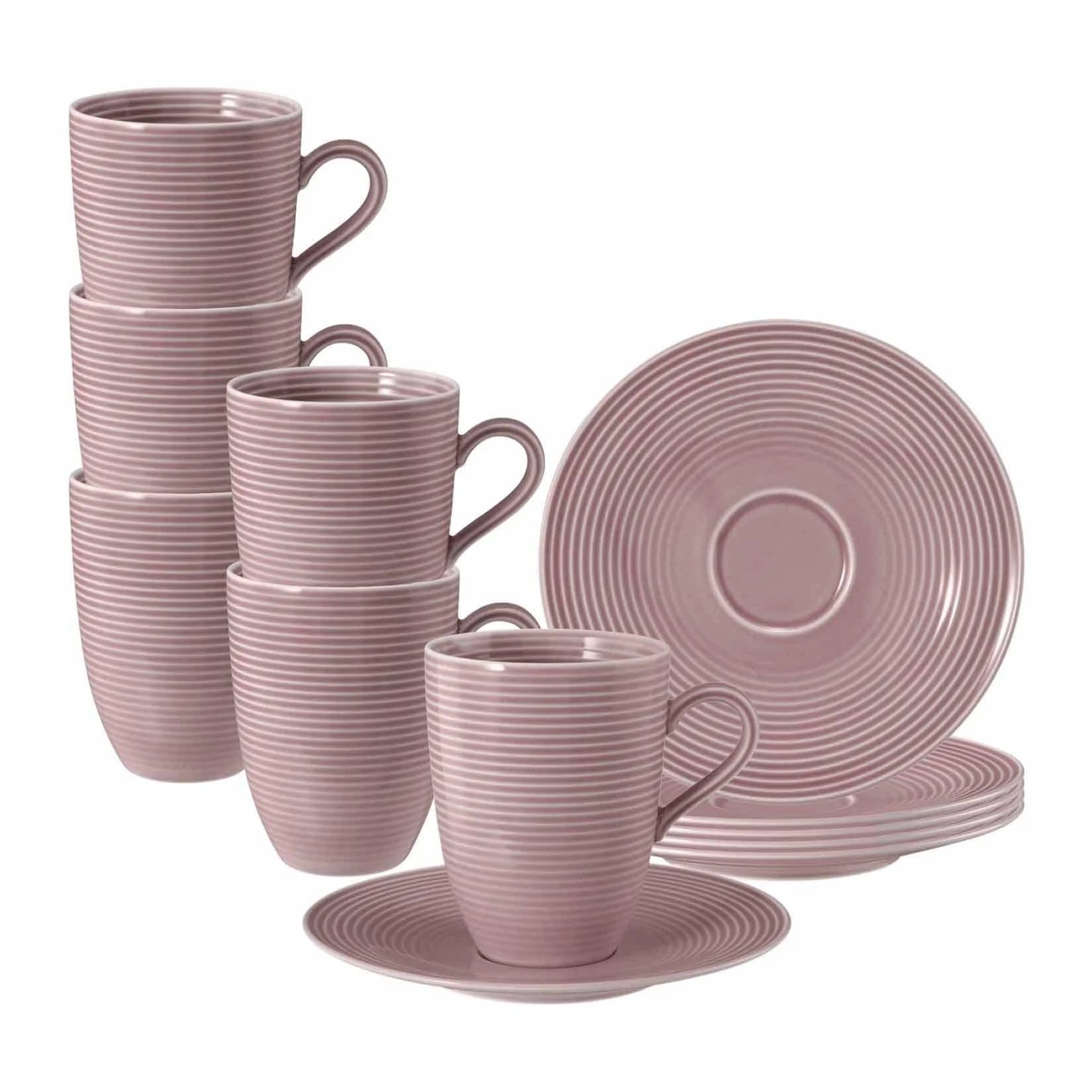 Seltmann Weiden Henkelbecher mit Untertassen Beat Color Glaze 6er Set