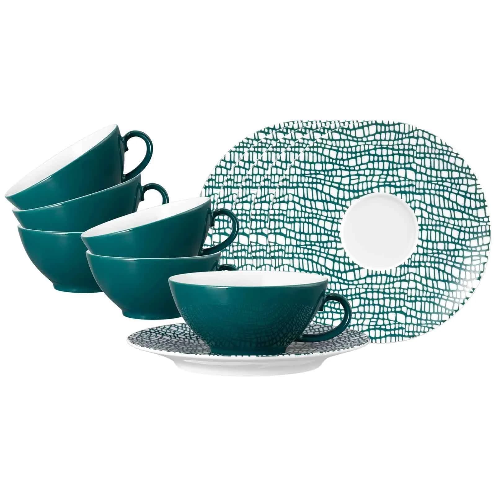Seltmann Weiden Teetassen mit Untertassen 140 ml 6er Set Trendy Petrol - Bild 2