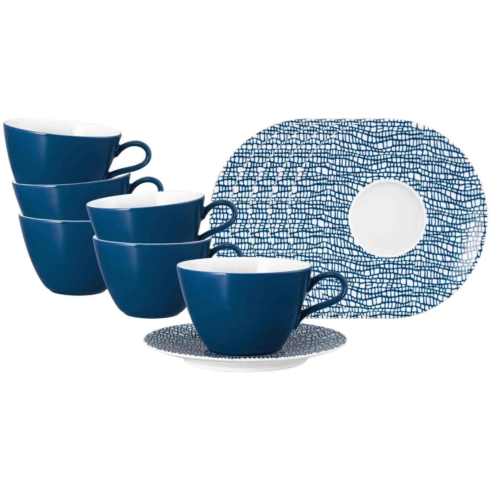 Seltmann Weiden Milchkaffeetassen Set 12-tlg. Classic Blue Porzellan - Bild 2