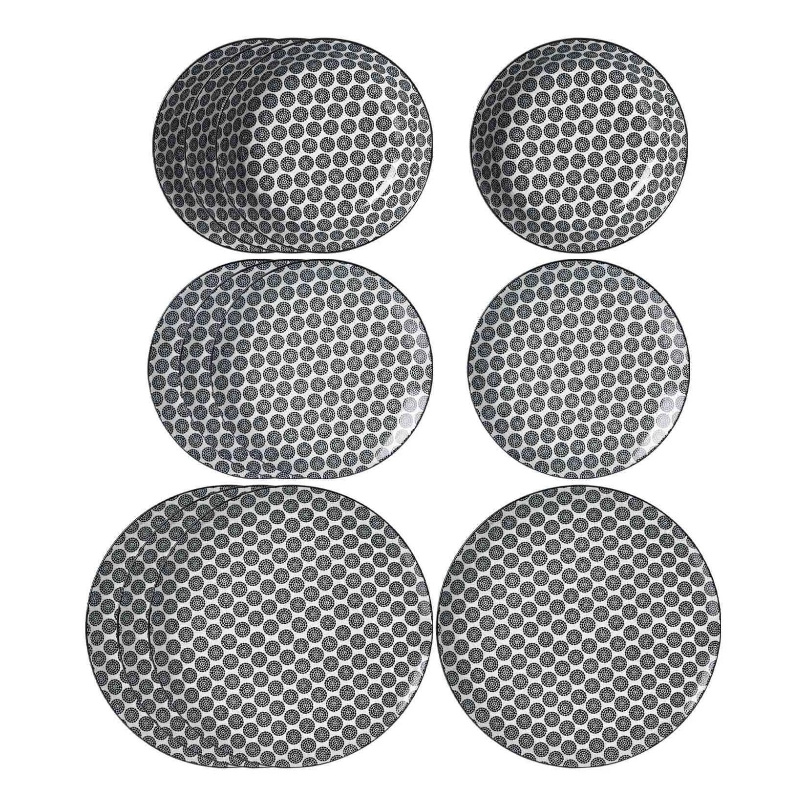 Ritzenhoff & Breker Teller-Set Takeo Circles 12-teilig Weiß Modern