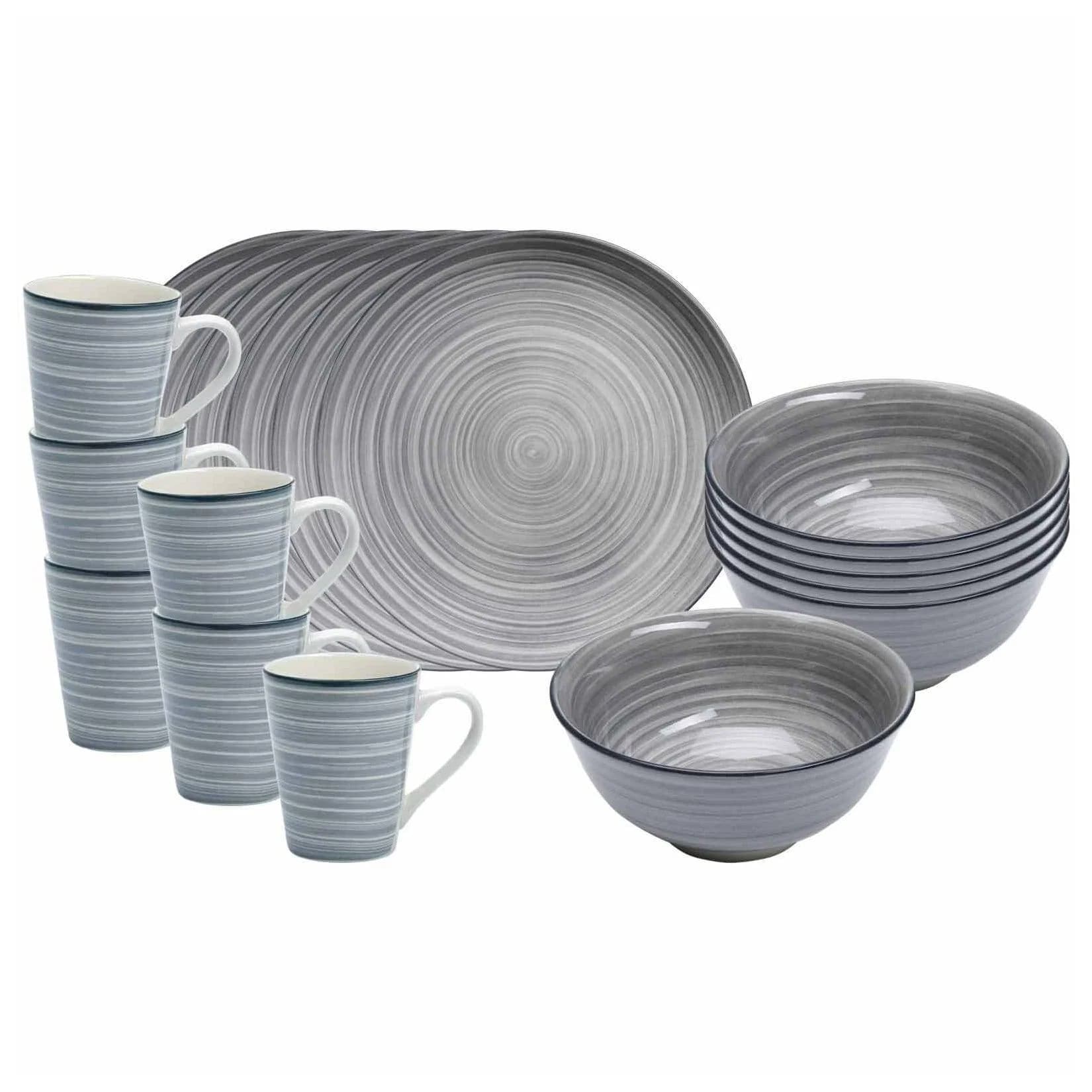 Ritzenhoff & Breker Frühstücks-Set Sendai Wirbel 18er Set Grau