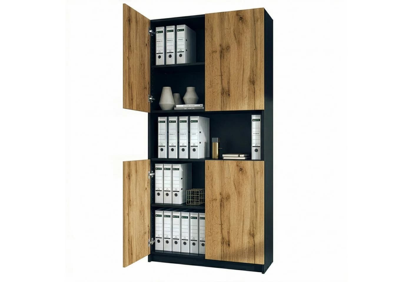 InnoFurn Aktenschrank Elona Büroschrank mit Soft-Close & Push-to-Open Braun - Bild 2