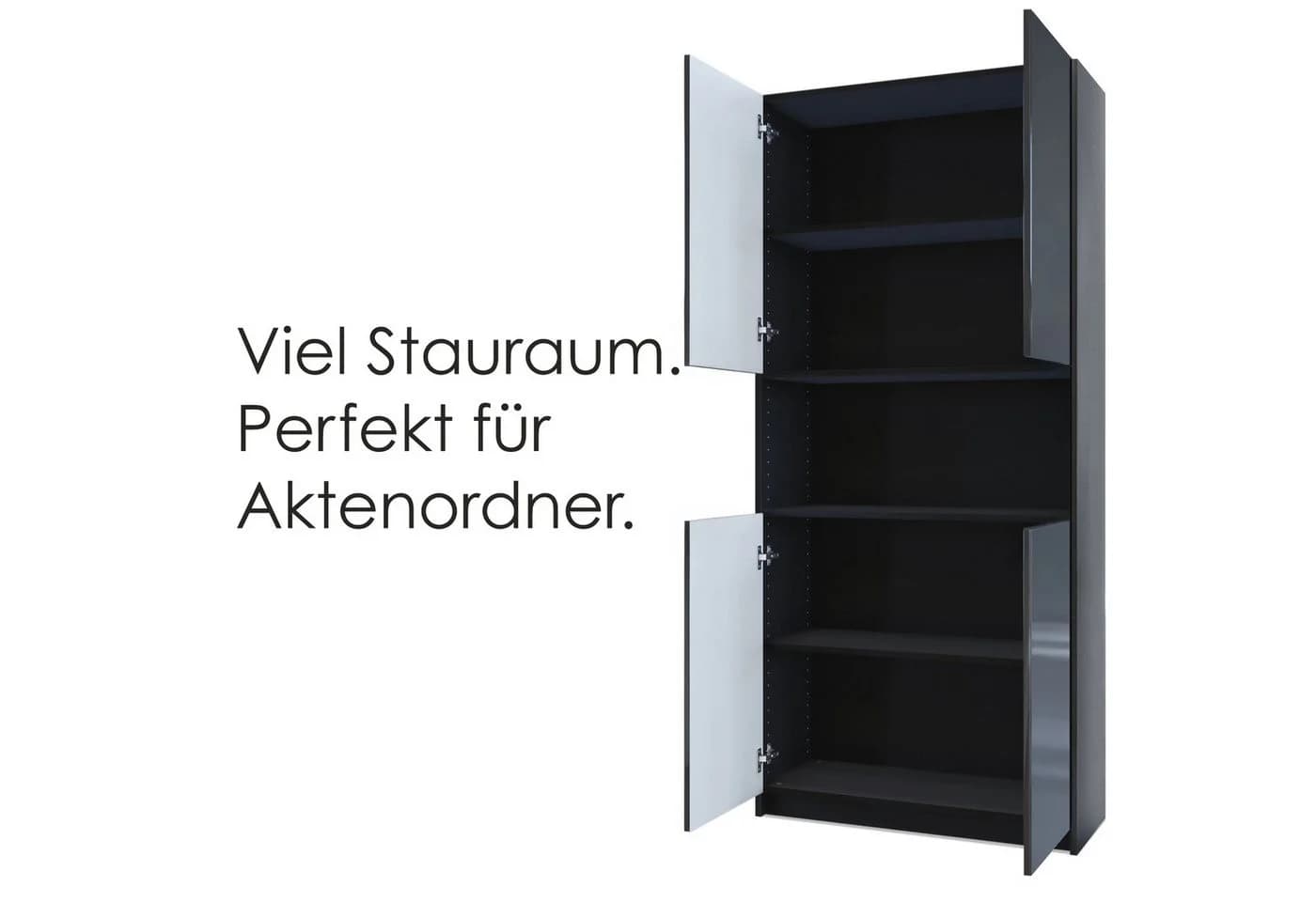 InnoFurn Aktenschrank Elona Büroschrank mit Soft-Close & Push-to-Open Braun - Bild 3