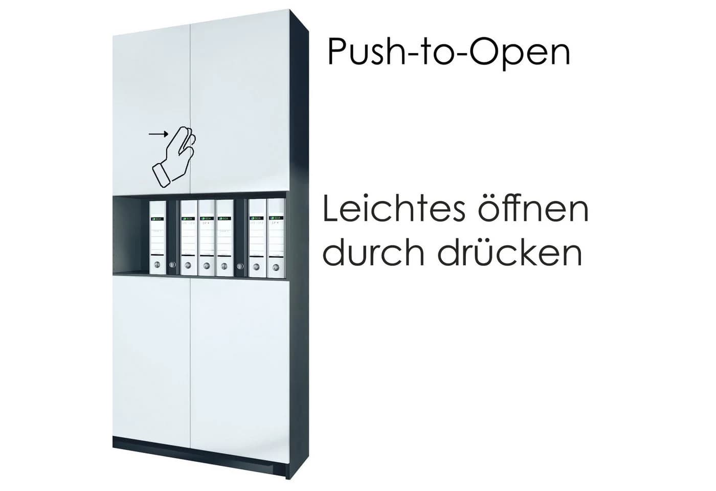 InnoFurn Aktenschrank Elona Büroschrank mit Soft-Close & Push-to-Open Braun - Bild 5