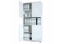 InnoFurn Aktenschrank Elona M2 Büroschrank Weiß Push-to-Open Bild 2