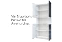 InnoFurn Aktenschrank Elona M2 Büroschrank Weiß Push-to-Open Bild 4