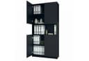 InnoFurn Aktenschrank Elona M2 Schwarz Push-to-Open Soft-Close Bild 2