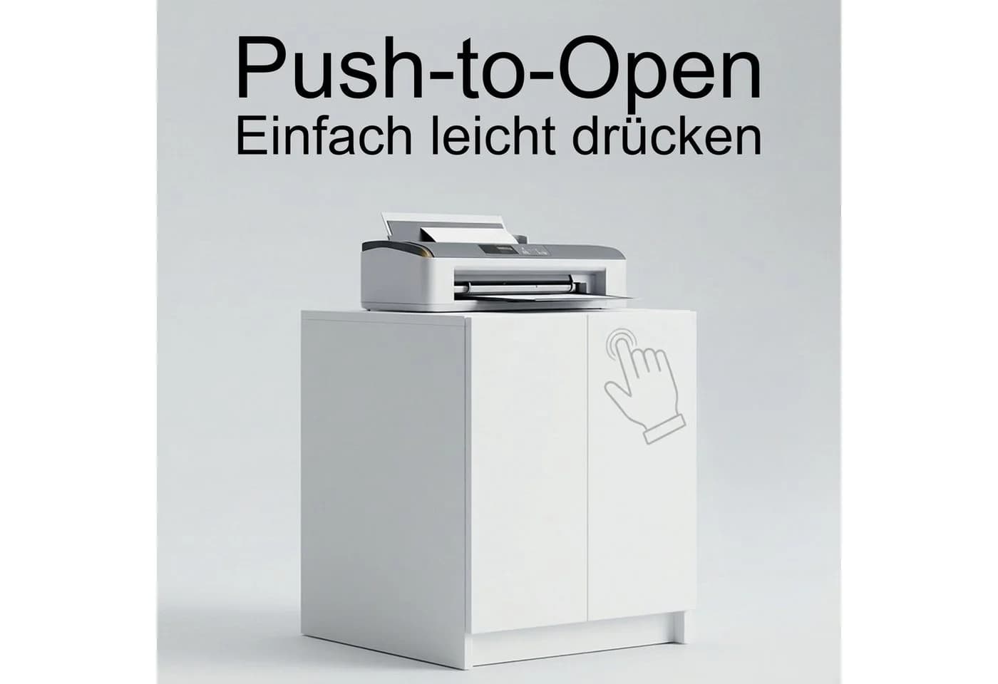InnoFurn Druckerkommode Elona Schwarz Soft-Close Push-to-Open - Bild 3