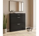 InnoFurn Schuhschrank Roma Schwarz mit Schuhkippern Bild 1