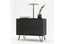 InnoFurn Nachtschrank Aura Schwarz 2 Schubladen Push-to-Open Bild 2