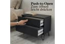 InnoFurn Nachtschrank Aura Schwarz 2 Schubladen Push-to-Open Bild 3