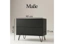 InnoFurn Nachtschrank Aura Schwarz 2 Schubladen Push-to-Open Bild 5