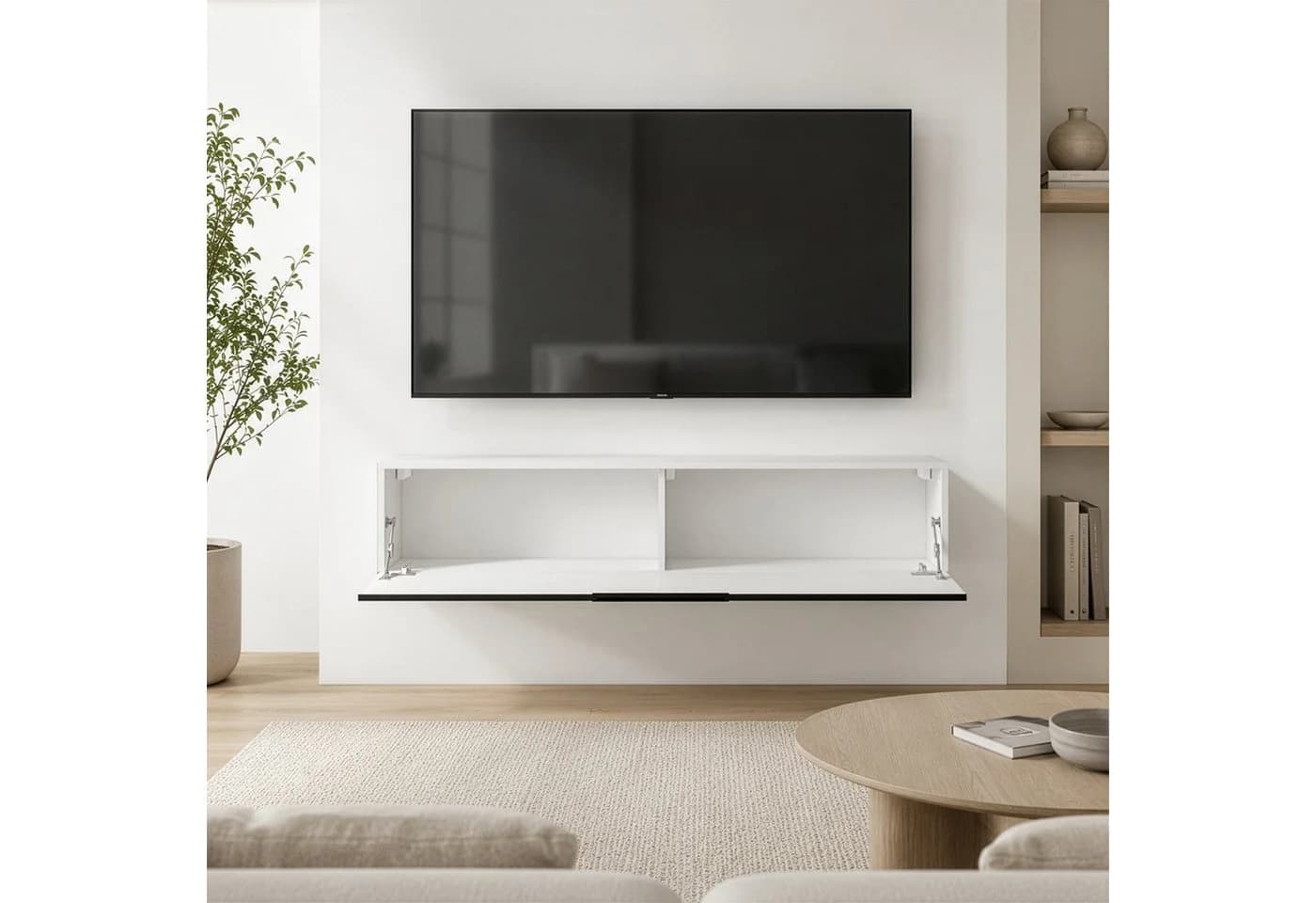 InnoFurn TV-Board Vela Hängendes Lowboard Weiß Modernes Design - Bild 3