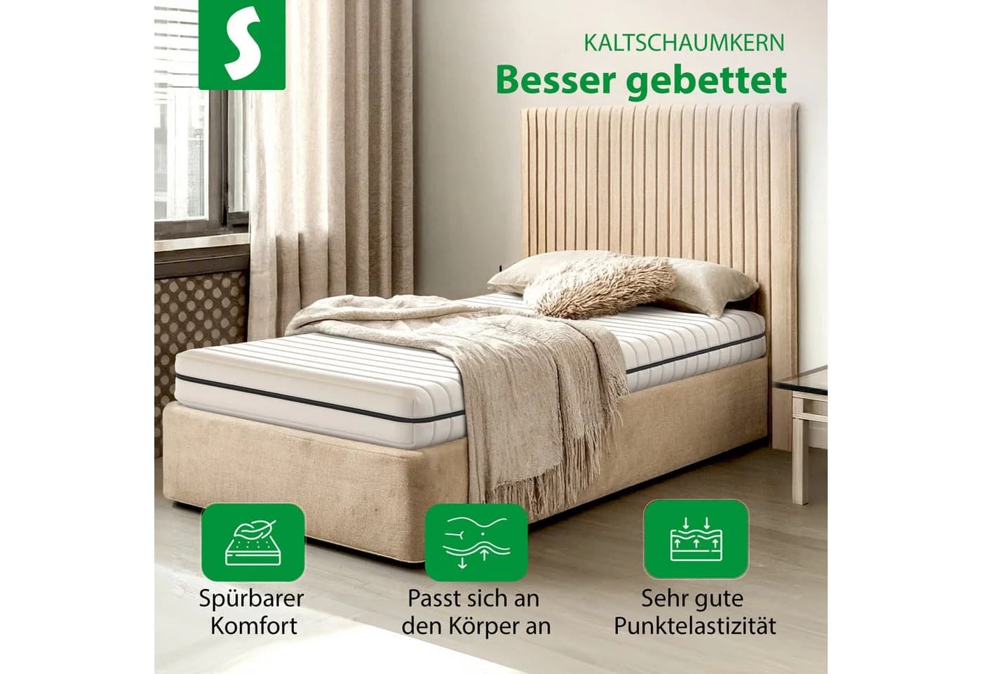 Schlaftroll Kaltschaummatratze 7-Zonen Wendbar - Bild 5