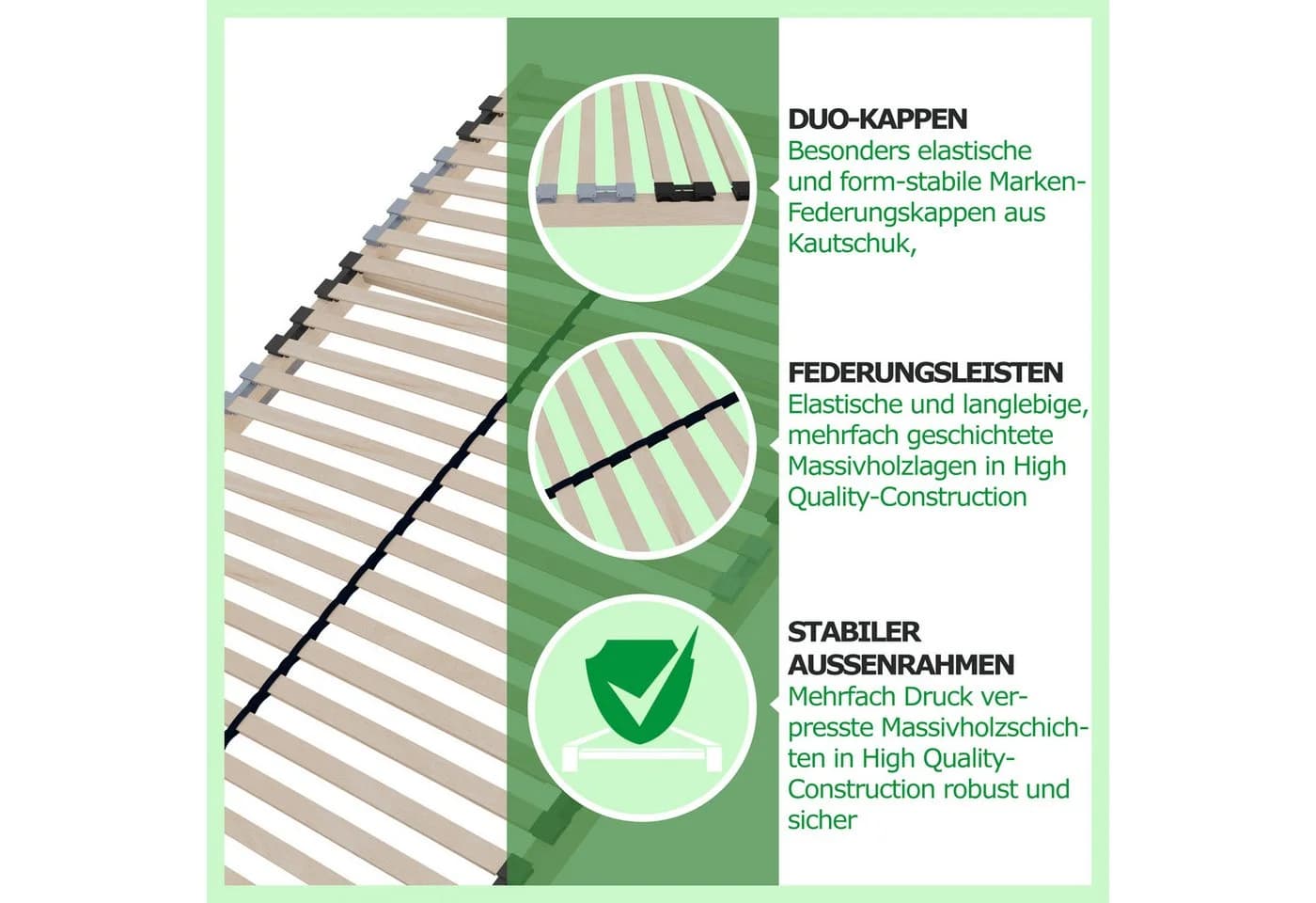 Schlaftroll Lattenrost 7-Zonen Komfort Stabil Atmungsaktiv