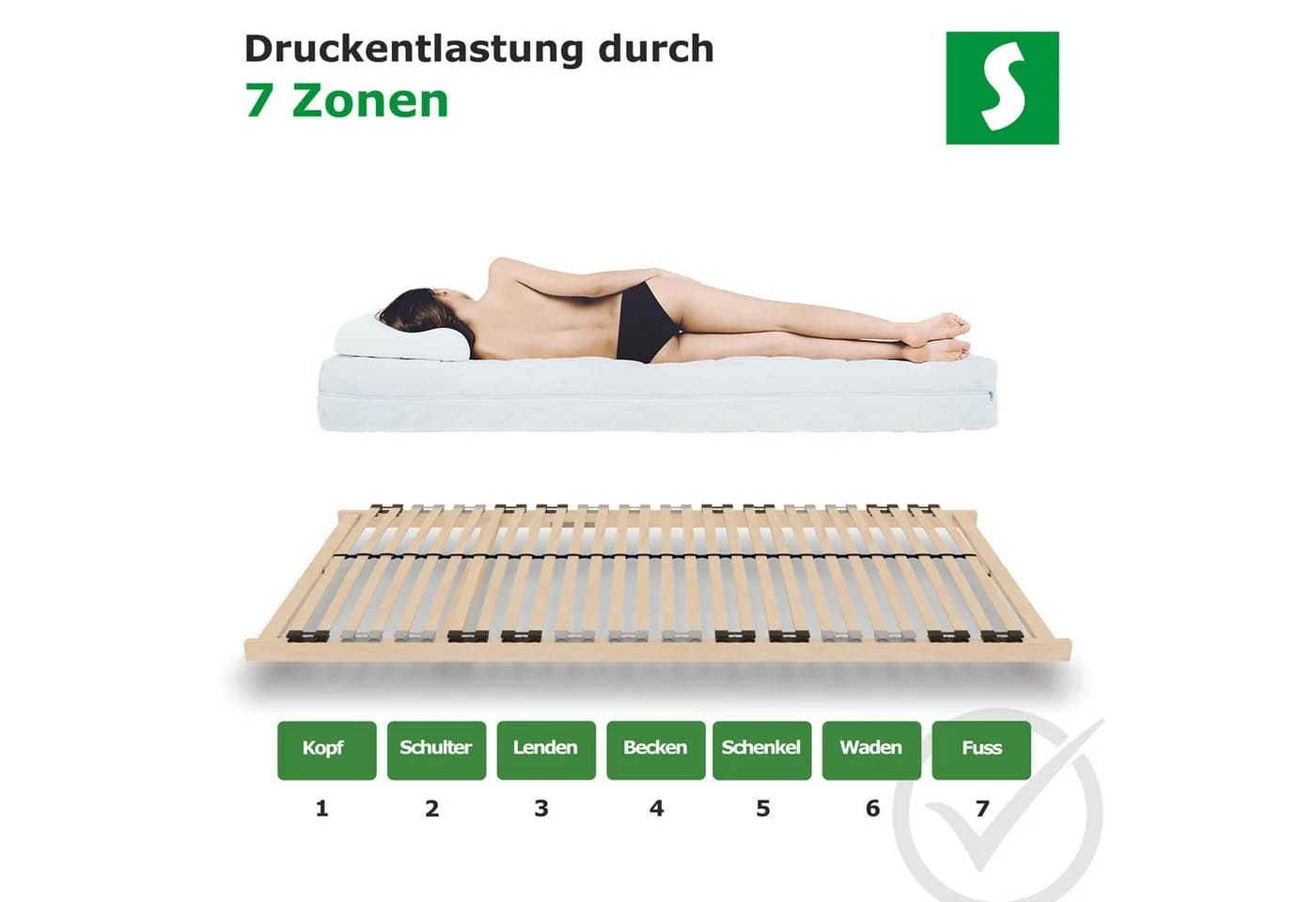 Schlaftroll Lattenrost 7-Zonen Komfort Stabil Atmungsaktiv - Bild 4