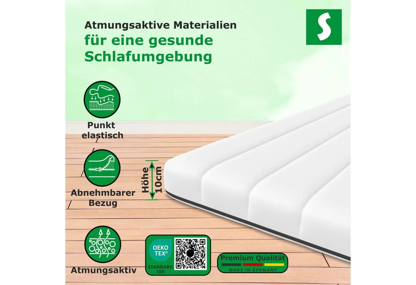 Schlaftroll Kaltschaum-Topper 10cm Härtegrad H3 Mikrofaser-Bezug - Bild 3