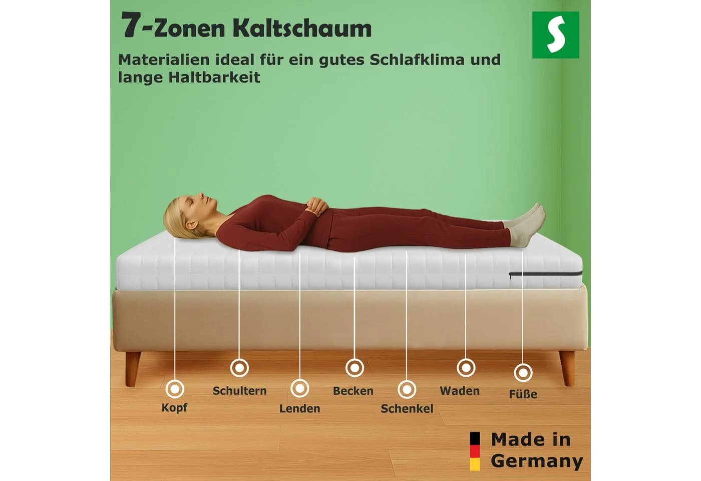Schlaftroll Kaltschaummatratze 7 Zonen Wendematratze H2/H3 - Bild 3