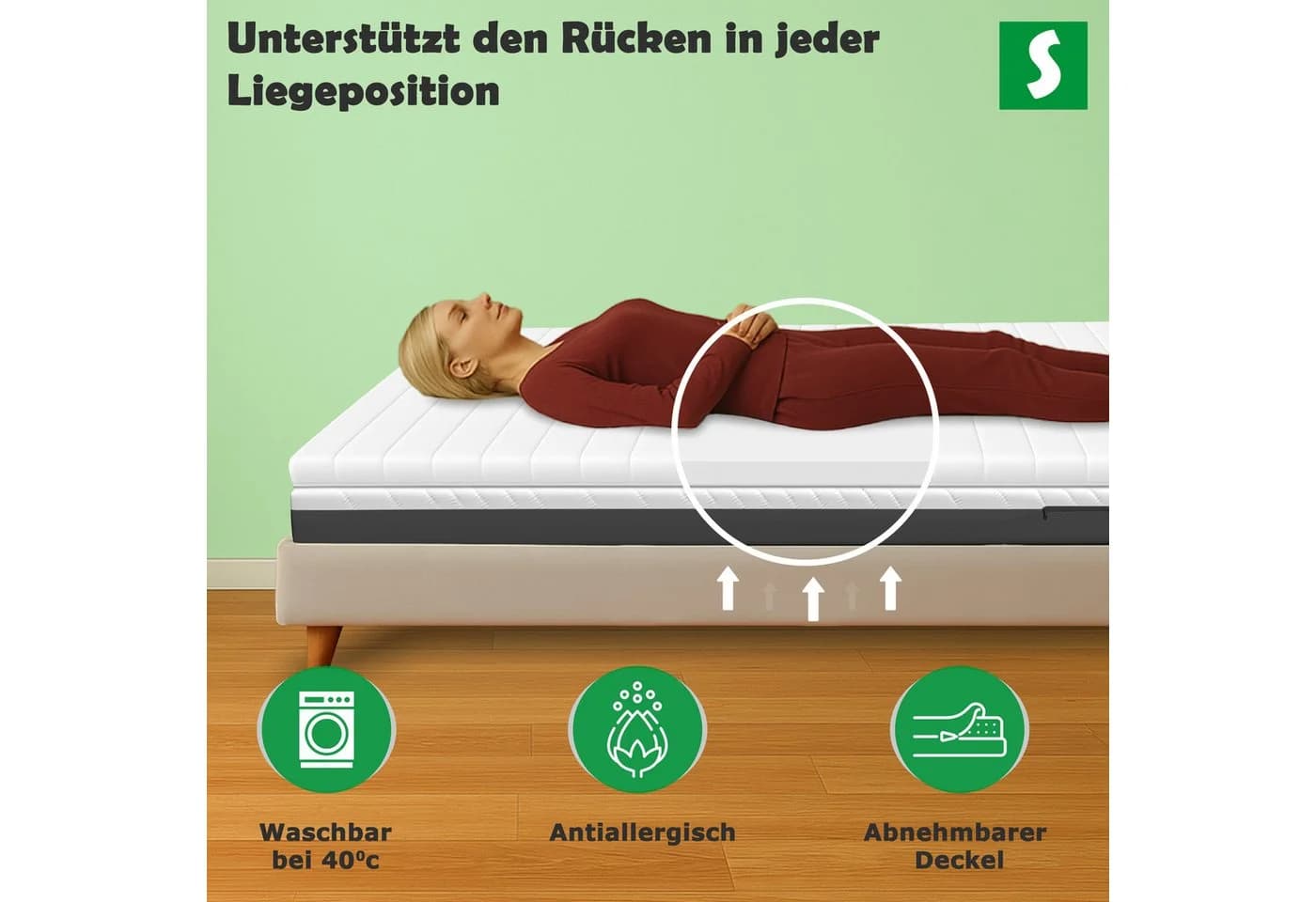Schlaftroll Kaltschaum-Topper Ergonomisch 5 cm Hoch - Bild 4