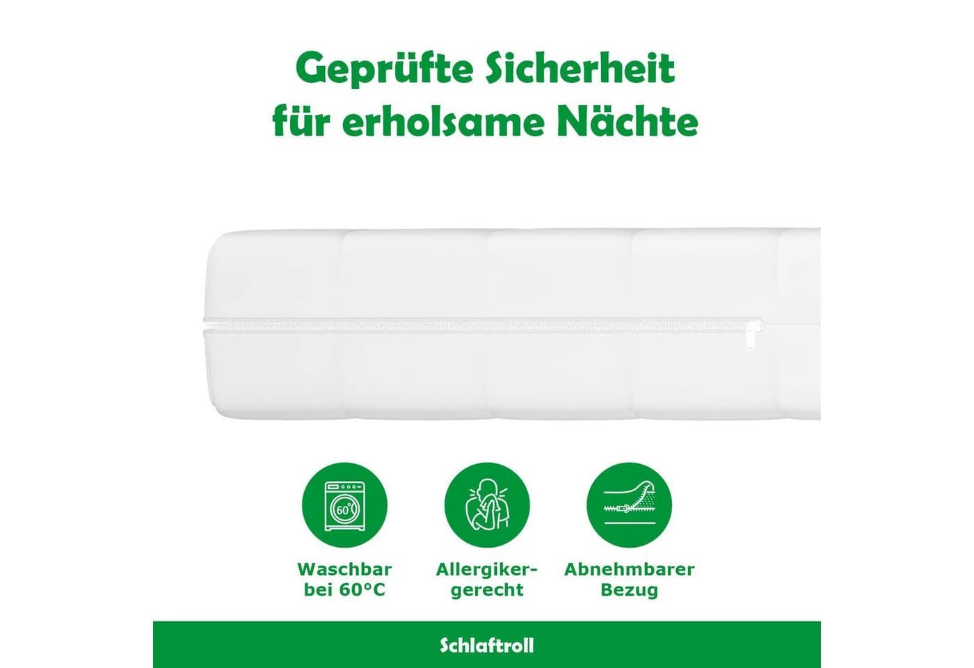 Schlaftroll Kaltschaummatratze 15 cm H2/H3 7-Zonen Wendematratze - Bild 4