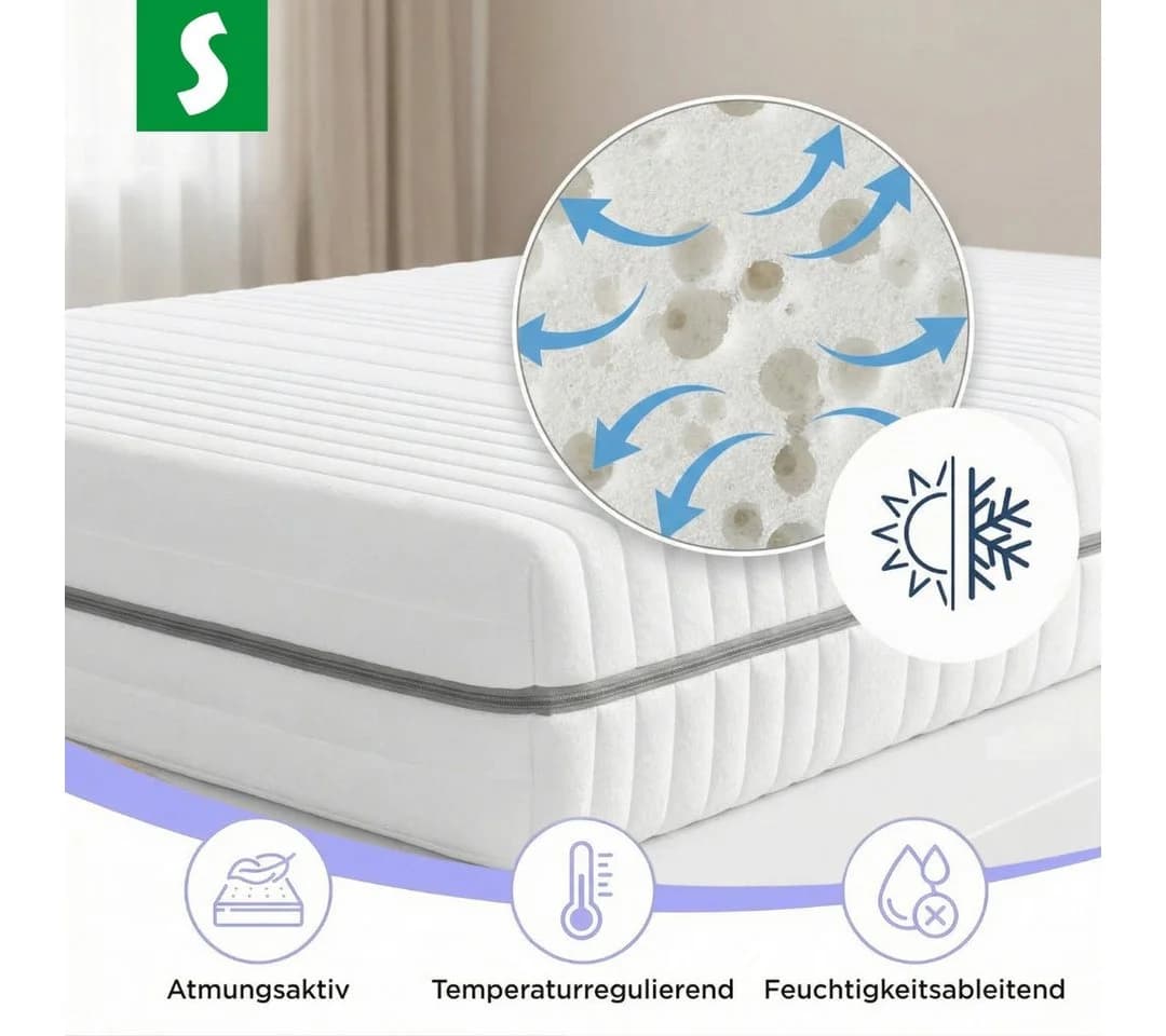 Schlaftroll Kaltschaummatratze 25 cm 7 Zonen H2/H3 Balance
