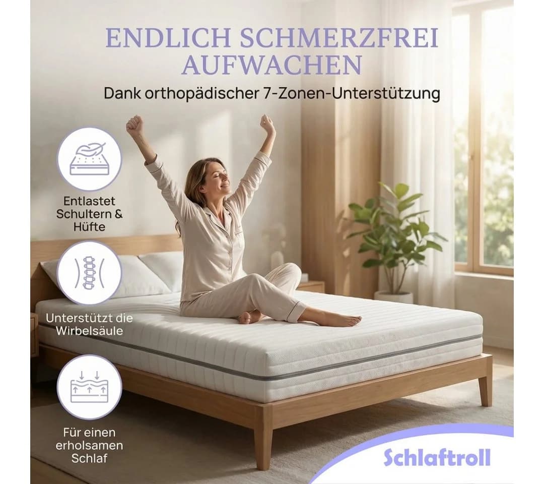 Schlaftroll Kaltschaummatratze 25 cm 7 Zonen H2/H3 Balance - Bild 3