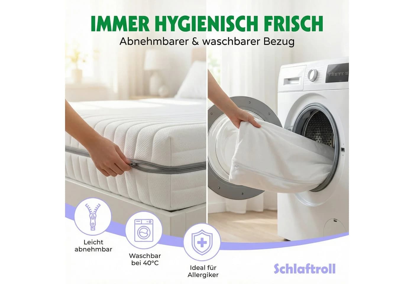Schlaftroll Kaltschaummatratze 25 cm 7 Zonen H2/H3 Balance - Bild 4