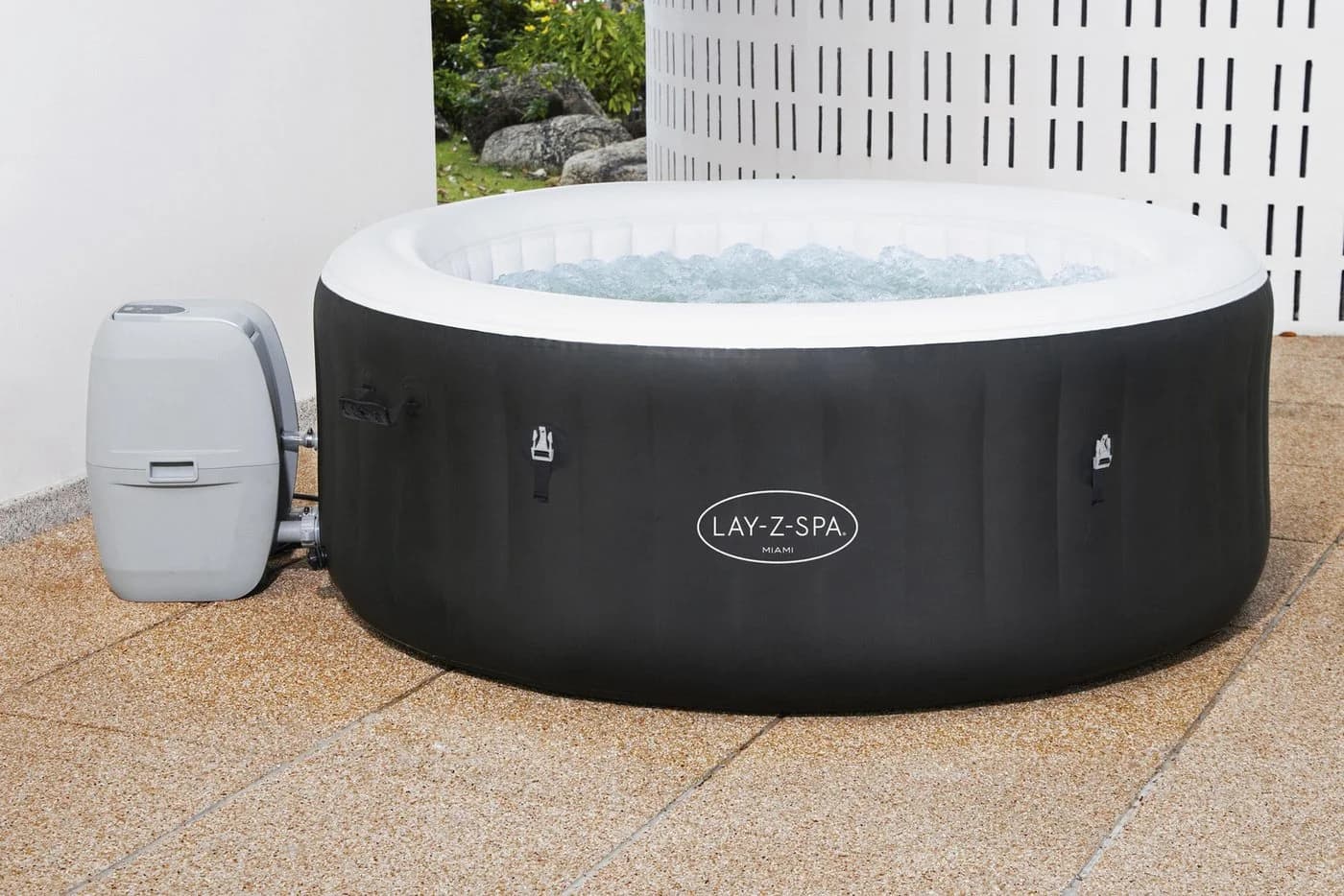 HAF Lay-Z-Spa Miami AirJet Aufblasbarer Whirlpool Schwarz
