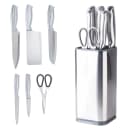 HOOZ 7-tlg. Küchenmesser-Set mit Messerblock Edelstahl Silber Bild 2