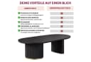 HOOZ Wohnzimmertisch Couchtisch Modern Oval Schwarz Bild 3