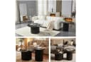 HOOZ Couchtisch 2er Set rund Schwarz geriffeltes Gestell Bild 1
