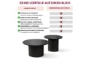 HOOZ Couchtisch 2er Set rund Schwarz geriffeltes Gestell Bild 3