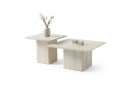 HOOZ Couchtisch 2er Set quadratisch Travertin-Optik Kalkoptik Bild 2