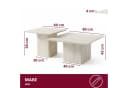 HOOZ Couchtisch 2er Set quadratisch Travertin-Optik Kalkoptik Bild 4