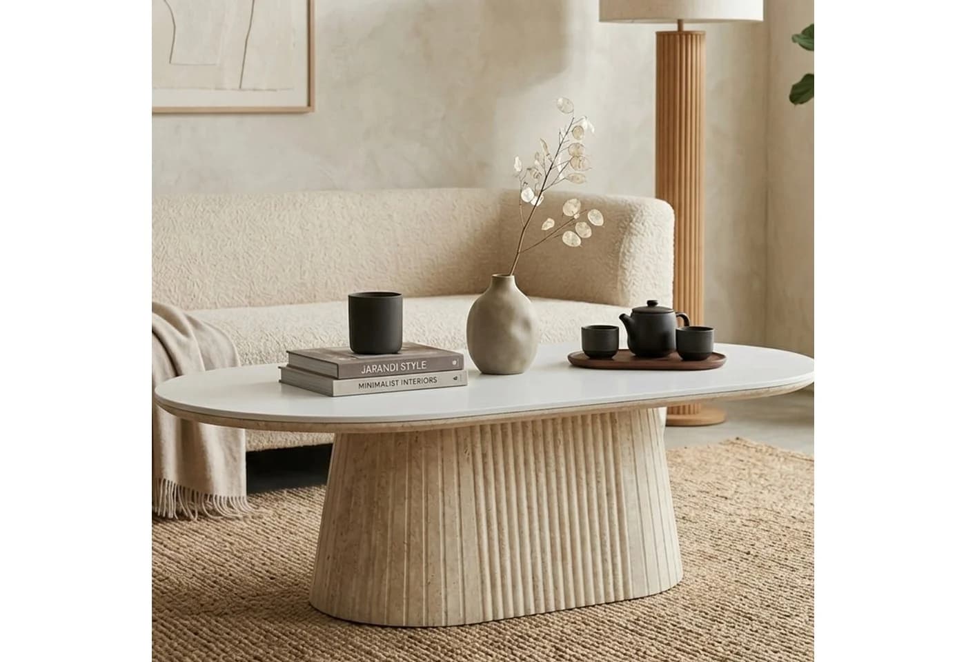 HOOZ Wohnzimmertisch oval modern mit Keramikplatte