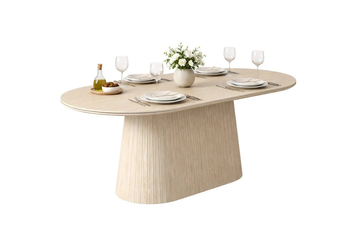 HOOZ Esstisch oval modern mit Keramikplatte und Säulenfuß - Bild 2
