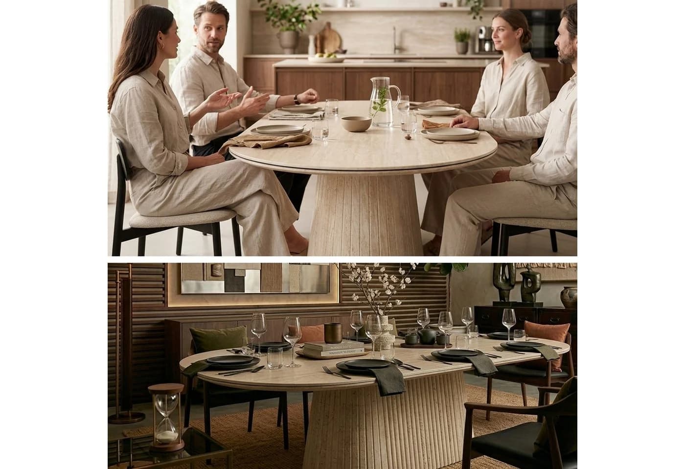 HOOZ Esstisch oval modern mit Keramikplatte und Säulenfuß - Bild 5
