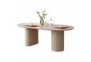 HOOZ Wohnzimmertisch Esstisch oval modern Keramikplatte Travertin-Optik Bild 2