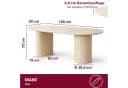 HOOZ Wohnzimmertisch Esstisch oval modern Keramikplatte Travertin-Optik Bild 4