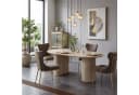 HOOZ Wohnzimmertisch Esstisch oval modern Keramikplatte Travertin-Optik Bild 5