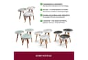HOOZ Beistelltisch 3er Set Mosaik Grün Holzbeine rund Bild 5