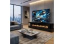 HOOZ TV-Lowboard Schwarz mit 3D-Flammenoptik & Glasfront Bild 3
