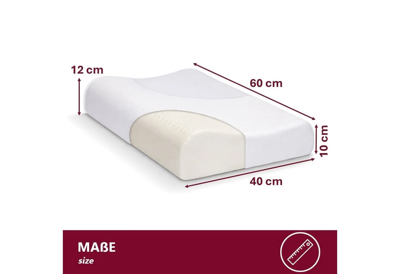 HOOZ Nackenstützkissen Orthopädisches Latexkissen Weiß - Bild 4