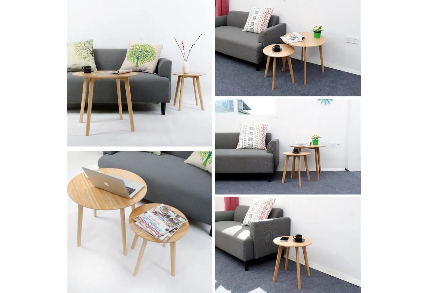 HOOZ Beistelltisch Bambus rund Natur Design Couchtisch - Bild 5