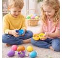 Hey!Easter® Osterei 12x Ostereier zum Befüllen - Bunte 6 cm Plastikeier Kunststoffeier (12er Set, 12 St., 12 Stück), bunt Bild 1