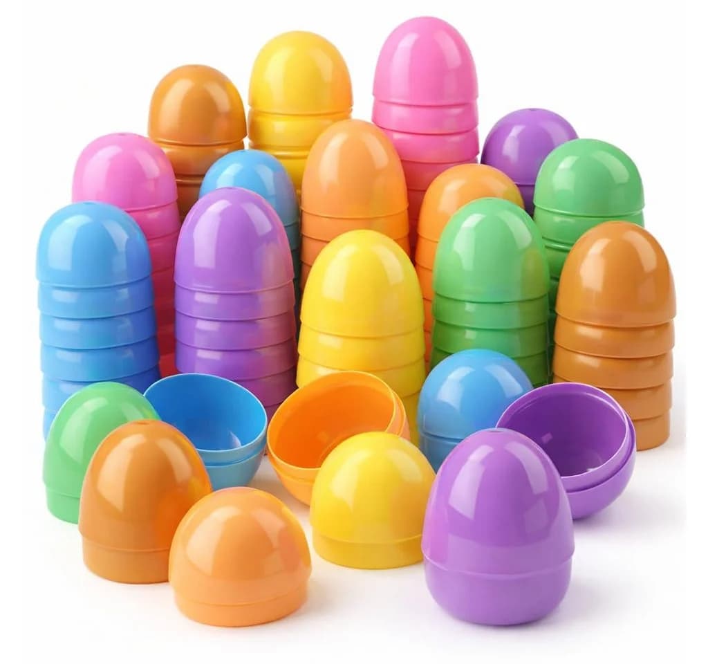 Hey!Easter® Osterei 12x Ostereier zum Befüllen - Bunte 6 cm Plastikeier Kunststoffeier (12er Set, 12 St., 12 Stück), bunt - Bild 2