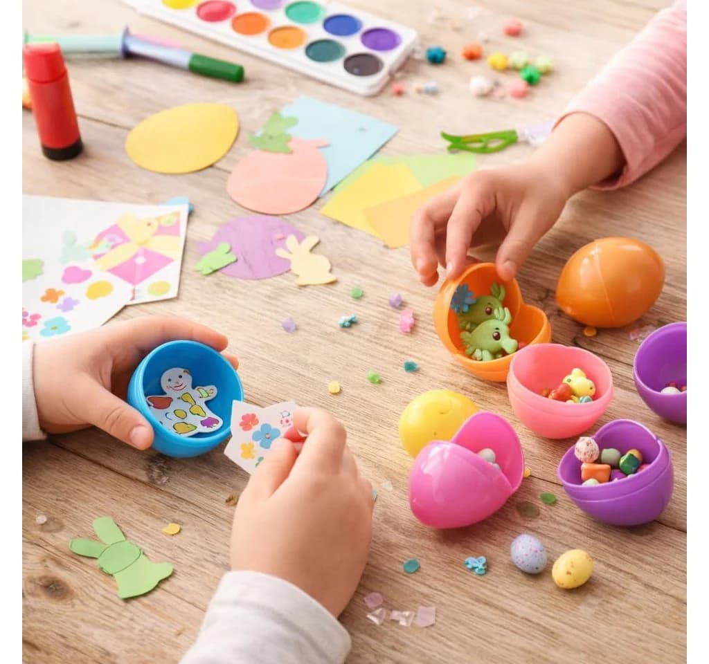 Hey!Easter® Osterei 12x Ostereier zum Befüllen - Bunte 6 cm Plastikeier Kunststoffeier (12er Set, 12 St., 12 Stück), bunt - Bild 4