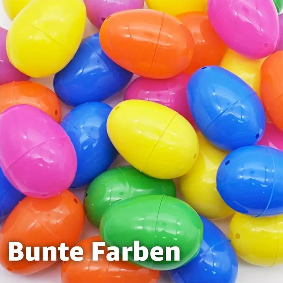 Hey!Easter® Osterei 12x Ostereier zum Befüllen - Bunte 6 cm Plastikeier Kunststoffeier (12er Set, 12 St., 12 Stück), bunt - Bild 5