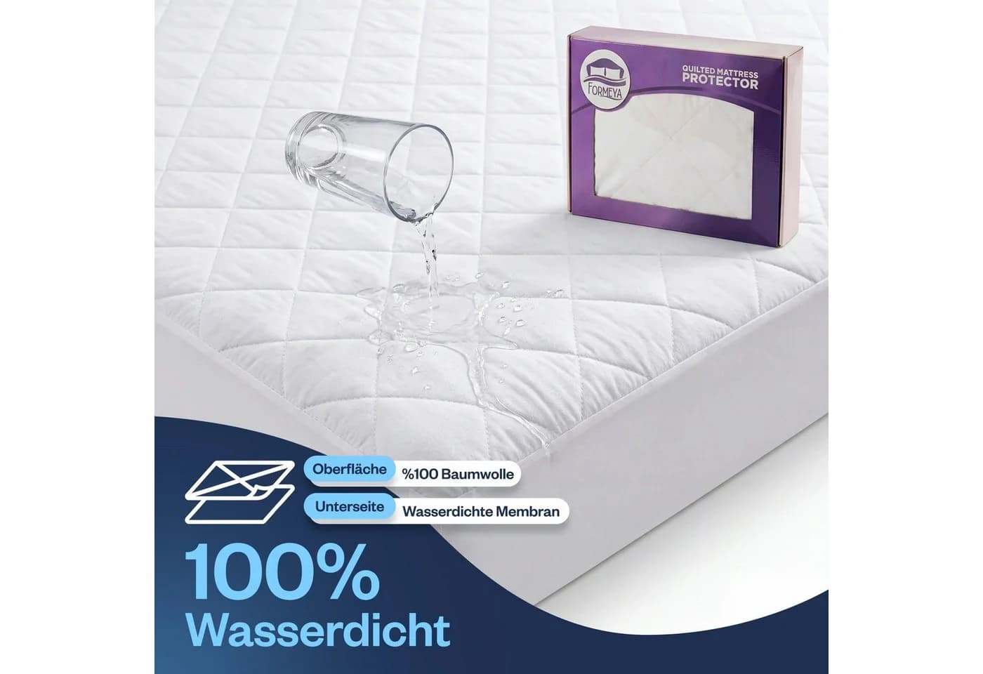 Formeya Matratzenschoner Gesteppt Grau 100% Baumwolle - Bild 3
